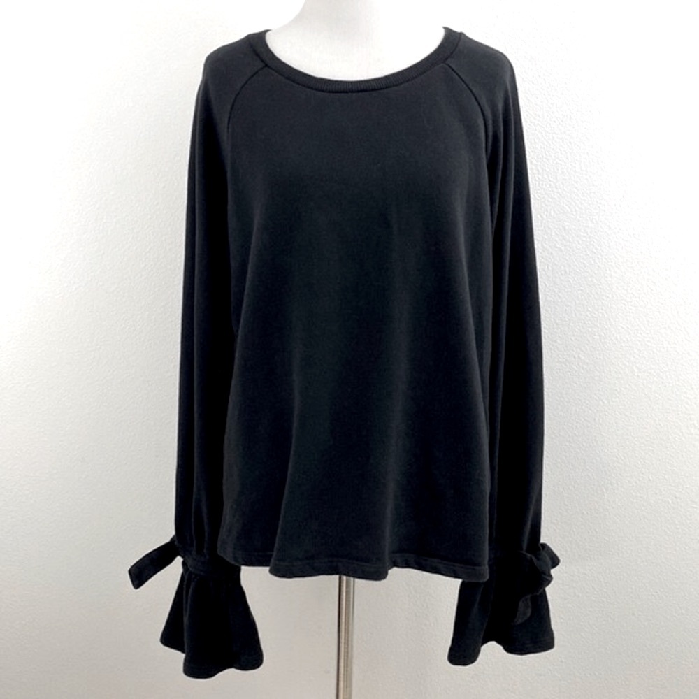 Paige | Black Belled Sleeve Sweat Shirt